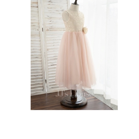 JJ's House Flower Girl Dress in Pink Tulle and Ivory Lace - Size 5 - NWT - Picture 11 of 13